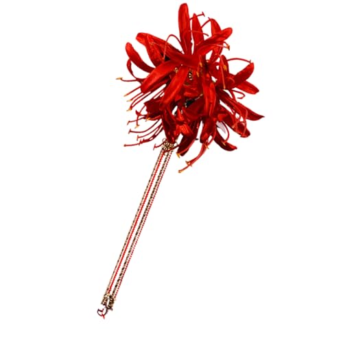 Greabuy Elegante chinesische Seidenblumen-Haarspange, alte Haarnadel mit langen Quasten für Hochzeit, Brautparty, Haar Greabuy Elegante chinesische Seidenblumen-Haarspange, alte Haarnadel mit langen Quasten für Hochzeit, Brautparty, Haar von Greabuy