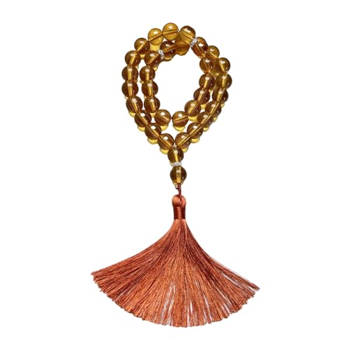 Greabuy Glasperlen Rosenkranz Perlen und Fransenanhänger für Meditationen Elegante Glaskörner Rosenkranz, 40cm 10cm, Glas/glasiert von Greabuy