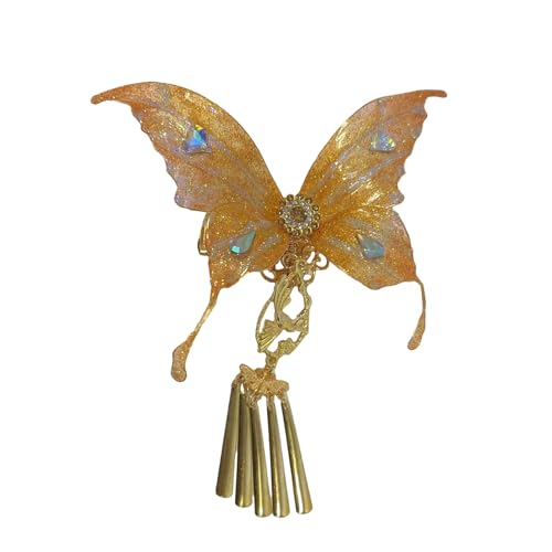 Greabuy Glitzernde Schmetterlings-Haarspange, filigran, Buyao für Damen und Mädchen, Buyao für traditionelle Kopfbedeckungen von Greabuy