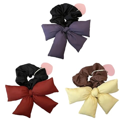 Greabuy Haargummis mit Schleife, dick, übergroß, elegant, Pferdeschwanz für Damen von Greabuy