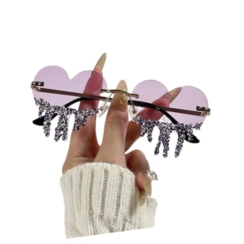 Greabuy Herz-Tränen-Sonnenbrille, modisch, Sonnenschutz, trendige Brille für den Außenbereich, Farbe 3, Dimension145.9cm/5.512.32in Greabuy Herz-Tränen-Sonnenbrille, modisch, Sonnenschutz, trendige Brille für den Außenbereich, Farbe 3, Dimension145.9cm/5.512.32in von Greabuy