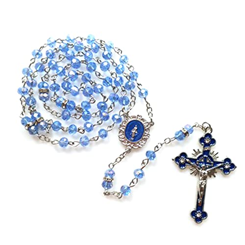 Greabuy Katholische Rosenkranz-Halskette, Kristallperlen, Heilige Figur, hängender Anhänger Greabuy Katholische Rosenkranz-Halskette, Kristallperlen, Heilige Figur, hängender Anhänger von Greabuy