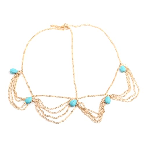 Greabuy Kette Haarkette Hochzeit Anhänger Kopfschmuck Schmuck Festzug Kostüm Haarschmuck von Greabuy