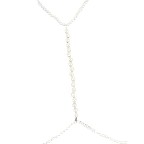 Greabuy Künstliche Perlen, Brustkette für Party, Erwachsene, Damen, Körperkette, Choker-Halskette, passender Körperschmuck von Greabuy