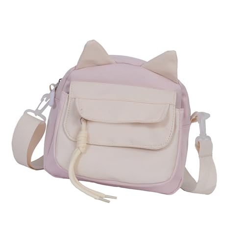 Greabuy Moderne Nylon-Umhängetasche für Damen, Schultertaschen mit verstellbarem Riemen, für Shopping und gesellschaftliche Veranstaltungen, Katzenohren, Schultertasche für Teenager, B, One Size Greabuy Moderne Nylon-Umhängetasche für Damen, Schultertaschen mit verstellbarem Riemen, für Shopping und gesellschaftliche Veranstaltungen, Katzenohren, Schultertasche für Teenager, B, One Size von Greabuy