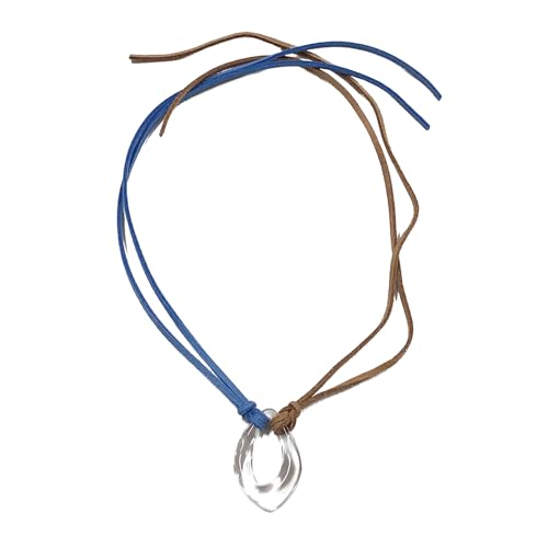 Greabuy Modische Halskette mit klarem Acryl-Anhänger, kreisförmiger Charm-Halskette, verstellbare Länge, Samt, Kordel, Choker, 2.34x1.56in, Flanell-Acryl Greabuy Modische Halskette mit klarem Acryl-Anhänger, kreisförmiger Charm-Halskette, verstellbare Länge, Samt, Kordel, Choker, 2.34x1.56in, Flanell-Acryl von Greabuy
