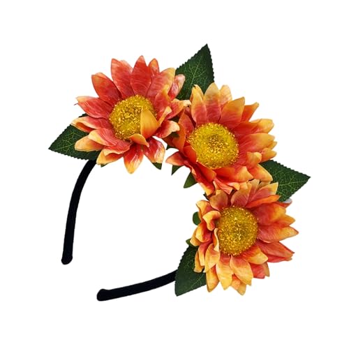 Greabuy Sonnenblumen-Stirnband, Blumenkronstück für Damen und Teenager, Haarschmuck für Partys und Musik von Greabuy