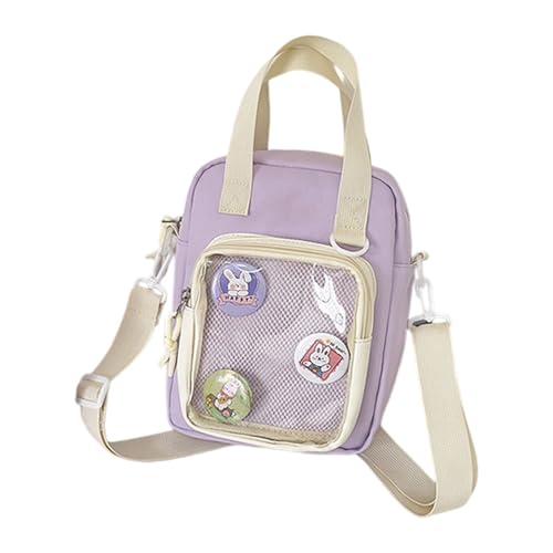 Greabuy Umhängetasche mit modernem Anime-Design, aus Nylon, reißfester Stoff, für Arbeit und Uni, Anime-Studententasche, violett, One Size Greabuy Umhängetasche mit modernem Anime-Design, aus Nylon, reißfester Stoff, für Arbeit und Uni, Anime-Studententasche, violett, One Size von Greabuy