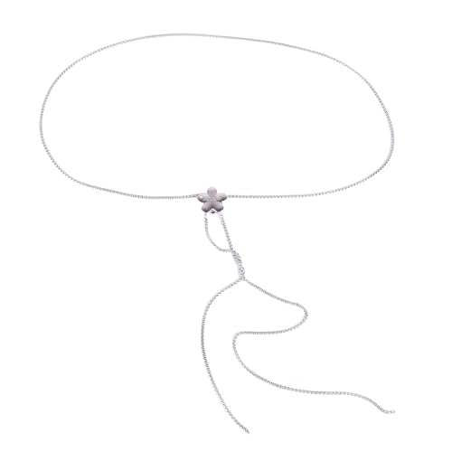 Greabuy Verstellbare Mehrzweck-Halskette mit Schmetterlingen, elegante Dekoration, lange Halskette für Damen, 120 cm, Metall von Greabuy