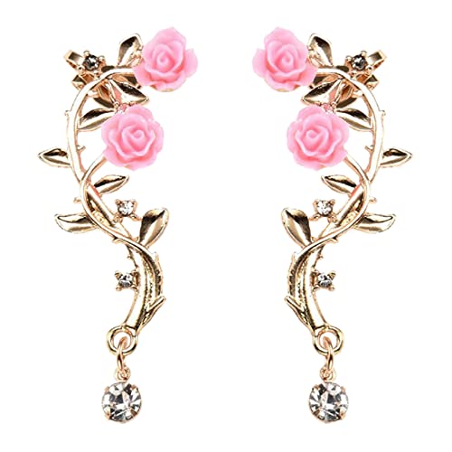 Greabuy Vintage Rose Flower Cuff Earrings Trendy Rose Flower Climber Crawler Earrings Sparkly Metal Leaf Ear Cuff for Women, SizeApprox.4.4x2cm/1.73x0.78inch, Metall Greabuy Vintage Rose Flower Cuff Earrings Trendy Rose Flower Climber Crawler Earrings Sparkly Metal Leaf Ear Cuff for Women, SizeApprox.4.4x2cm/1.73x0.78inch, Metall von Greabuy