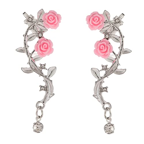 Greabuy Vintage Rose Flower Cuff Earrings Trendy Rose Flower Climber Crawler Earrings Sparkly Metal Leaf Ear Cuff for Women, SizeApprox.4.4x2cm/1.73x0.78inch, Metall Greabuy Vintage Rose Flower Cuff Earrings Trendy Rose Flower Climber Crawler Earrings Sparkly Metal Leaf Ear Cuff for Women, SizeApprox.4.4x2cm/1.73x0.78inch, Metall von Greabuy