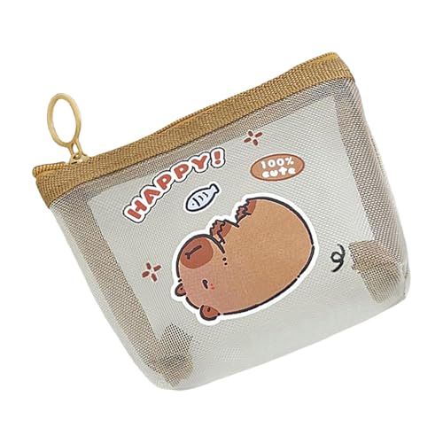 Leichter Netz-Münzhalter mit lustigem Capybara-Design, atmungsaktive Netztasche, geeignet für verschiedene Altersgruppen und leicht zu transportierende Capybara-Münzgeldbörse, a, Mass Beauty von Greabuy