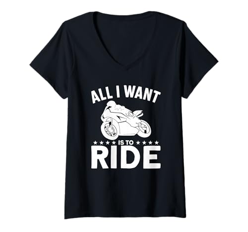Damen Alles was ich Will ist reiten T-Shirt mit V-Ausschnitt Damen Alles was ich Will ist reiten T-Shirt mit V-Ausschnitt von Great All I Want Is To Ride Apparel