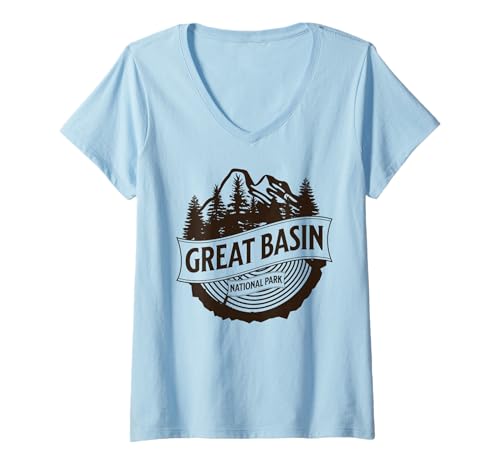 Damen Great-Basin-Nationalpark T-Shirt mit V-Ausschnitt von Great Basin National Park Nevada USA Outdoor Retro