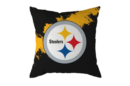 NFL Kissen Pittsburgh Steelers Football Cushion Brush Pillow Sofakissen 50x50cm von Great Branding