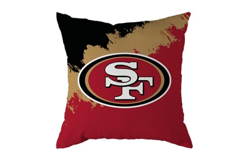 NFL Kissen San Francisco 49ers Football Cushion Brush Pillow Sofakissen 50x50cm von Great Branding