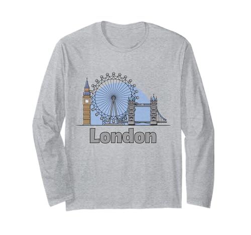 Niedliches London-England-Souvenir für Kinder, Kleinkinder, Jungen und Mädchen Langarmshirt Niedliches London-England-Souvenir für Kinder, Kleinkinder, Jungen und Mädchen Langarmshirt von Great Britain City Bridge Clock Wheel for Kids