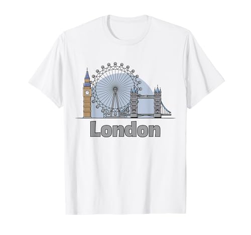 Niedliches London-England-Souvenir für Kinder, Kleinkinder, Jungen und Mädchen T-Shirt Niedliches London-England-Souvenir für Kinder, Kleinkinder, Jungen und Mädchen T-Shirt von Great Britain City Bridge Clock Wheel for Kids