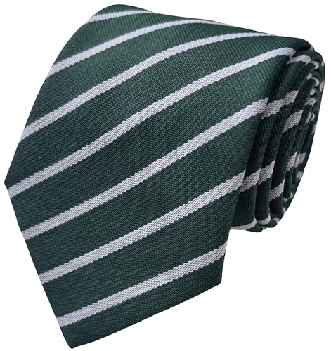 Great British Tie Club Schulkrawatten (21 einzelne Streifenvarianten) High School Senior Größe, Flasche und Weiß, One size von Great British Tie Club