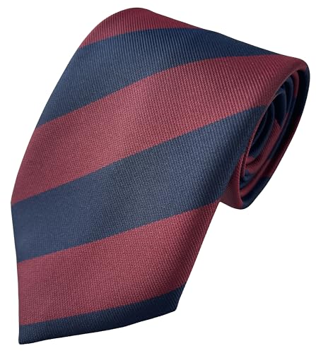 Household Division Regimental Krawatte, Marineblau, Burgunderrot, Standard Tie Length: 56 inches von Great British Tie Club