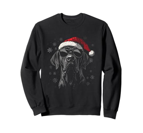 Deutsche Dogge Weihnachtsmannmütze lustiger süßer Hund Mama Papa Weihnachten Sweatshirt von Great Dane - Christmas Dog Apparel & Gifts