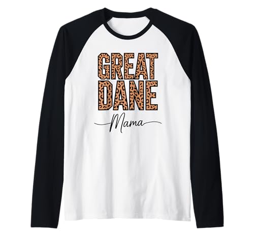 Leopardenmuster Great Dane Mama Raglan von Great Dane Dog Lover Gifts