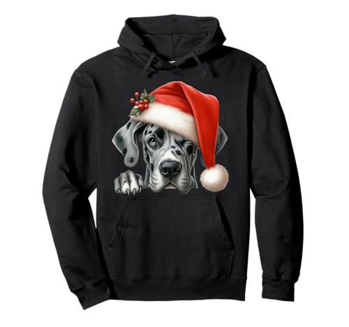 Deutsche Dogge Weihnachtsmütze Hund Mama Papa Pullover Hoodie Deutsche Dogge Weihnachtsmütze Hund Mama Papa Pullover Hoodie von Great Dane Dog Tees NYC