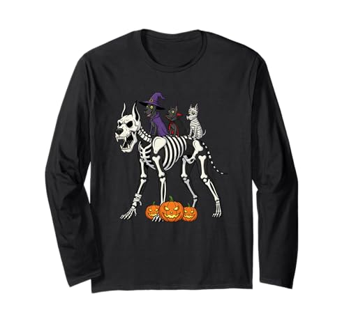 Deutsche Dogge Skelett Mama Hexe Halloween Kinder Herren Damen Langarmshirt Deutsche Dogge Skelett Mama Hexe Halloween Kinder Herren Damen Langarmshirt von Great Dane Lovers Cute Halloween Outfits Boy Girl
