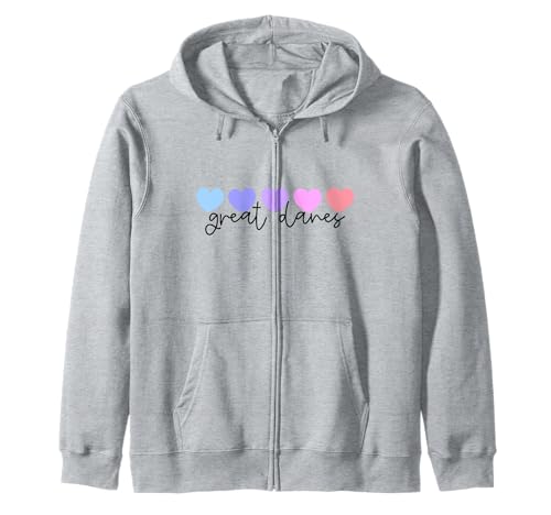 Deutsche Dogge oder Doggen Liebhaber Herz Frauen Mädchen oder Mutter Kapuzenjacke von Great Danes Heart Lover Apparel Co