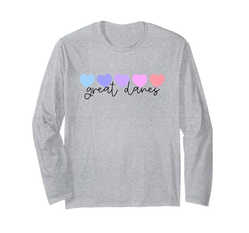 Deutsche Dogge oder Doggen Liebhaber Herz Frauen Mädchen oder Mutter Langarmshirt von Great Danes Heart Lover Apparel Co