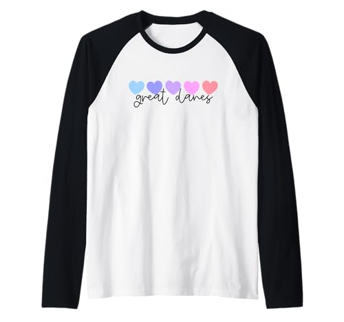 Deutsche Dogge oder Doggen Liebhaber Herz Frauen Mädchen oder Mutter Raglan von Great Danes Heart Lover Apparel Co