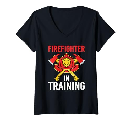 Damen Feuerwehr-Trainingsgeschenke Kinder Niedlich Kleinkind Feuerwehrmann T-Shirt mit V-Ausschnitt Damen Feuerwehr-Trainingsgeschenke Kinder Niedlich Kleinkind Feuerwehrmann T-Shirt mit V-Ausschnitt von Great Firefighter Gifts for Kids Apparel