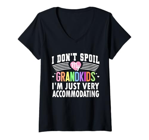 Damen I Don't Spoil My Grandkids, lustig, süße Großeltern, Mutter, Papa T-Shirt mit V-Ausschnitt von Great Grandma Grandpa Tee mothers day Fathers Day