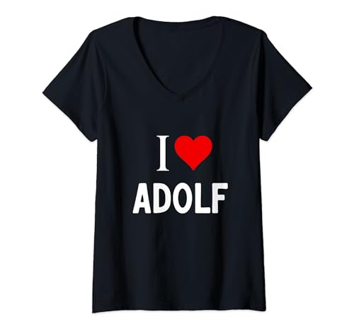 Damen Ich liebe Adolf T-Shirt mit V-Ausschnitt Damen Ich liebe Adolf T-Shirt mit V-Ausschnitt von Great I Love Adolf Apparel