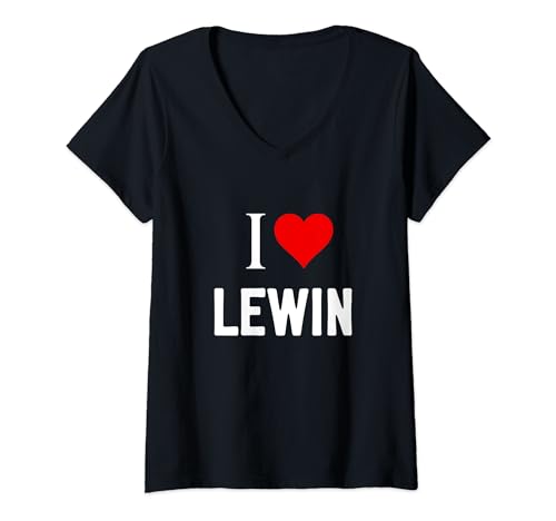 Damen Ich liebe Lewin T-Shirt mit V-Ausschnitt von Great I Love Lewin Apparel