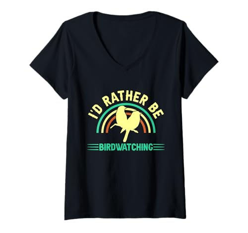 Damen Ich würde Lieber Vögel beobachten T-Shirt mit V-Ausschnitt Damen Ich würde Lieber Vögel beobachten T-Shirt mit V-Ausschnitt von Great I'd Rather Be Birdwatching Apparel