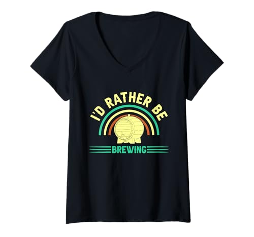 Damen Ich bräue Lieber T-Shirt mit V-Ausschnitt Damen Ich bräue Lieber T-Shirt mit V-Ausschnitt von Great I'd Rather Be Brewing Apparel