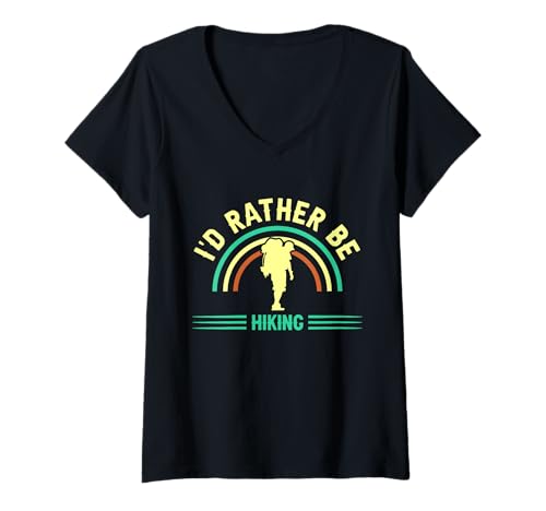 Damen Ich würde Lieber wandern T-Shirt mit V-Ausschnitt Damen Ich würde Lieber wandern T-Shirt mit V-Ausschnitt von Great I'd Rather Be Hiking Apparel