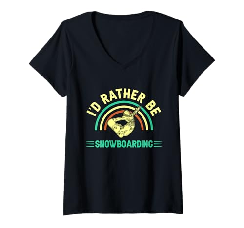 Damen Ich würde Lieber Snowboarden T-Shirt mit V-Ausschnitt Damen Ich würde Lieber Snowboarden T-Shirt mit V-Ausschnitt von Great I'd Rather Be Snowboarding Apparel