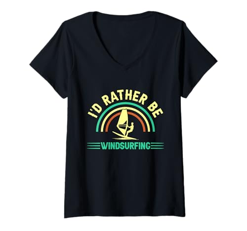 Damen Ich würde Lieber Windsurfen T-Shirt mit V-Ausschnitt Damen Ich würde Lieber Windsurfen T-Shirt mit V-Ausschnitt von Great I'd Rather Be Windsurfing Apparel