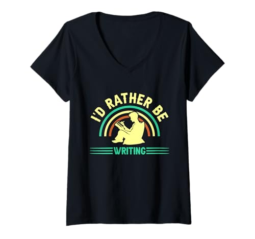 Damen Ich würde Lieber schreiben T-Shirt mit V-Ausschnitt Damen Ich würde Lieber schreiben T-Shirt mit V-Ausschnitt von Great I'd Rather Be Writing Apparel