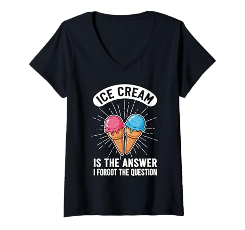 Damen Lustige Eiscreme-Kunst für Männer, Frauen, Kinder, Dessert-Eiscreme-Fächer T-Shirt mit V-Ausschnitt Damen Lustige Eiscreme-Kunst für Männer, Frauen, Kinder, Dessert-Eiscreme-Fächer T-Shirt mit V-Ausschnitt von Great Ice Cream Gifts Ice Cream Lover Accessories