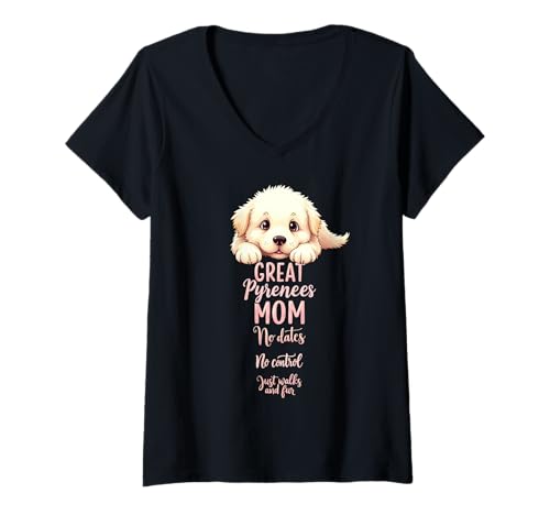 Damen Lustiges Pyrenäen-Zitat für die Mutter des Hundes, Pyrenäen-Humor T-Shirt mit V-Ausschnitt Damen Lustiges Pyrenäen-Zitat für die Mutter des Hundes, Pyrenäen-Humor T-Shirt mit V-Ausschnitt von Great Pyrenees Fun Designs