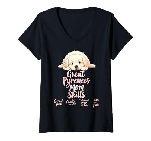 Damen Lustiges Pyrenäen-Zitat für die Mutter des Hundes, Pyrenäen-Humor T-Shirt mit V-Ausschnitt Damen Lustiges Pyrenäen-Zitat für die Mutter des Hundes, Pyrenäen-Humor T-Shirt mit V-Ausschnitt von Great Pyrenees Fun Designs