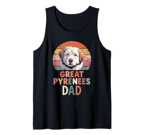 Herren Retro Great Pyrenees Dad Pyrenäenberghund Pyr Tank Top von Great Pyrenees Lover Gifts