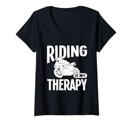 Damen Reiten ist Meine Therapie T-Shirt mit V-Ausschnitt Damen Reiten ist Meine Therapie T-Shirt mit V-Ausschnitt von Great Riding Is My Therapy Apparel