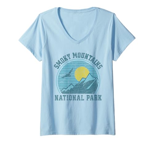 Damen Smoky-Mountains-Nationalpark T-Shirt mit V-Ausschnitt Damen Smoky-Mountains-Nationalpark T-Shirt mit V-Ausschnitt von Great Smoky Mountains National Park Tennessee USA