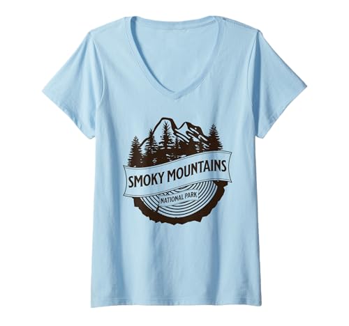 Damen Smoky-Mountains-Nationalpark T-Shirt mit V-Ausschnitt Damen Smoky-Mountains-Nationalpark T-Shirt mit V-Ausschnitt von Great Smoky Mountains National Park Tennessee USA
