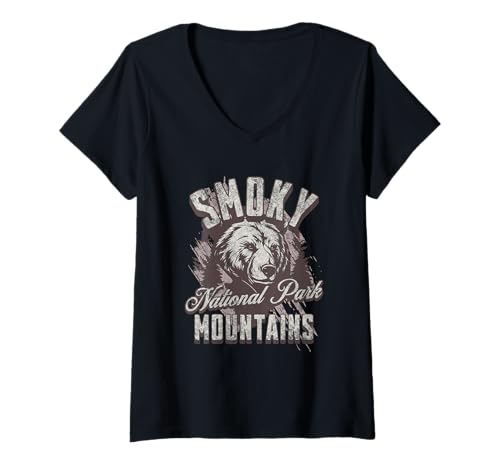 Damen Smoky-Mountains-Nationalpark T-Shirt mit V-Ausschnitt Damen Smoky-Mountains-Nationalpark T-Shirt mit V-Ausschnitt von Great Smoky Mountains National Park Tennessee USA