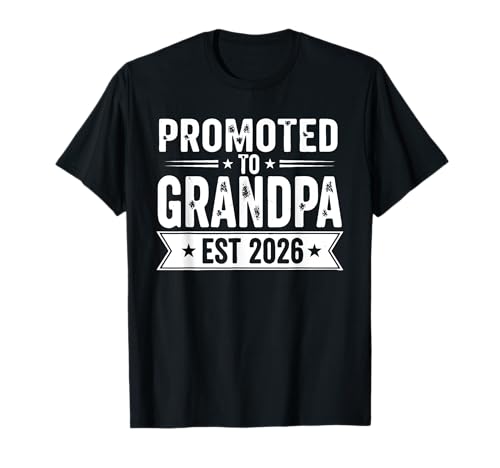Vintage Promoted to Grandpa Est 2026 Baby Ankündigung T-Shirt Vintage Promoted to Grandpa Est 2026 Baby Ankündigung T-Shirt von Great Vintage Grandparents Baby Announcement 2026